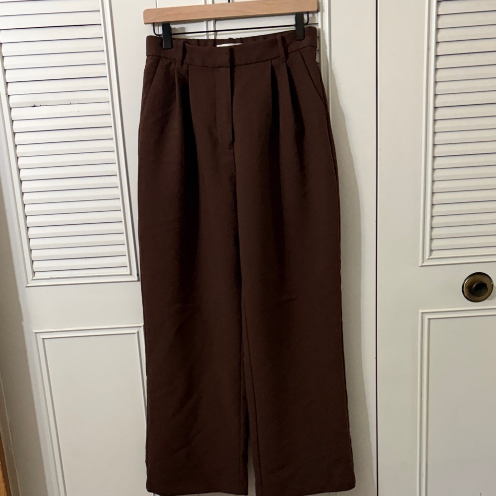 Women's Abercrombie & Fitch Sloane dark coffee Brown Pants (Curve love)